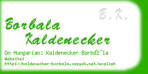 borbala kaldenecker business card